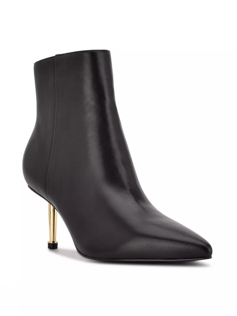 Nine West Black Ankle Boot with Gold Stiletto Heel